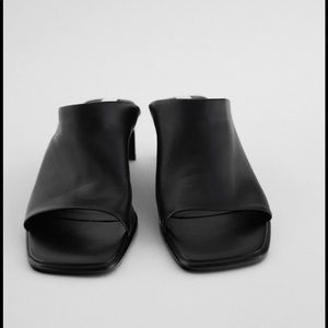 minimalist heeled leather zara
